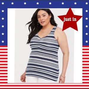 EUC Torrid Navy Stripe Foxy Tank 4X FLATTERING!